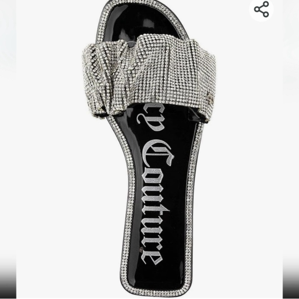 Juicy Couture Womens Yippy Rhinestone bling Glitter Sandal slides - Picture 3 of 4